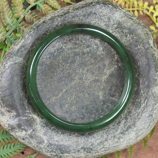 Bangle carved from Kawakawa Pounamu - NZ Greenstone