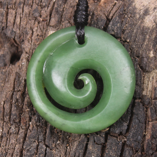 Koru carved from Hapopo Pounamu - NZ Greenstone