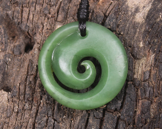 Koru carved from Hapopo Pounamu - NZ Greenstone