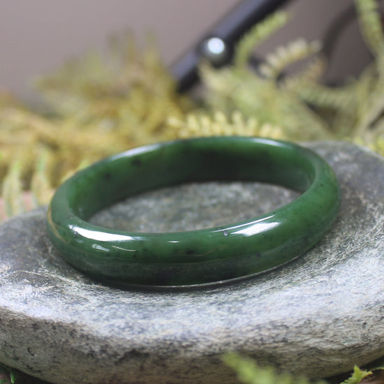 Bangle carved from Kawakawa Pounamu - NZ Greenstone