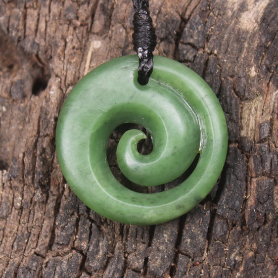 Koru carved from Hapopo Pounamu - NZ Greenstone