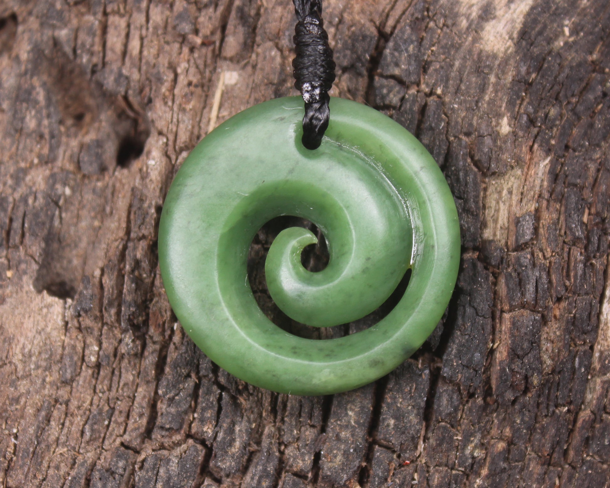 Koru carved from Hapopo Pounamu - NZ Greenstone