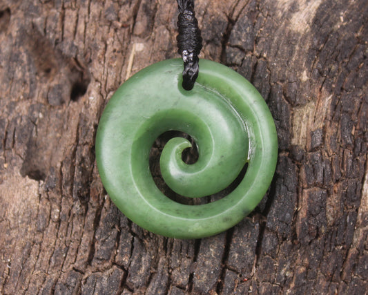 Koru carved from Hapopo Pounamu - NZ Greenstone