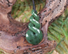 Twist or Pikorua carved from Hapopo Pounamu - NZ Greenstone