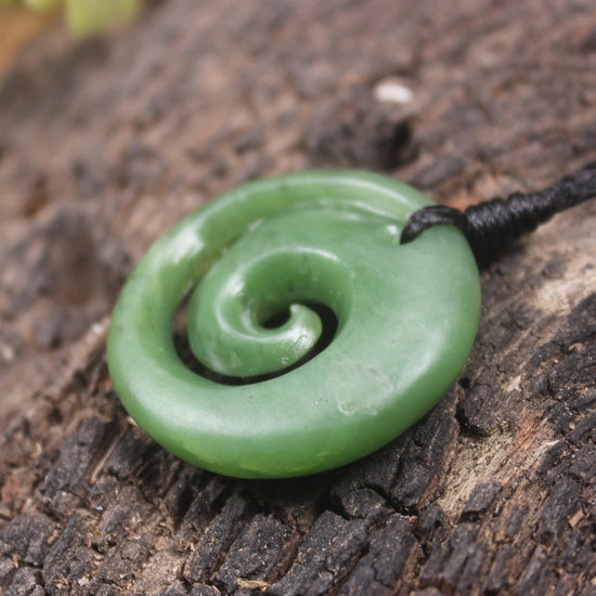 Koru carved from Hapopo Pounamu - NZ Greenstone