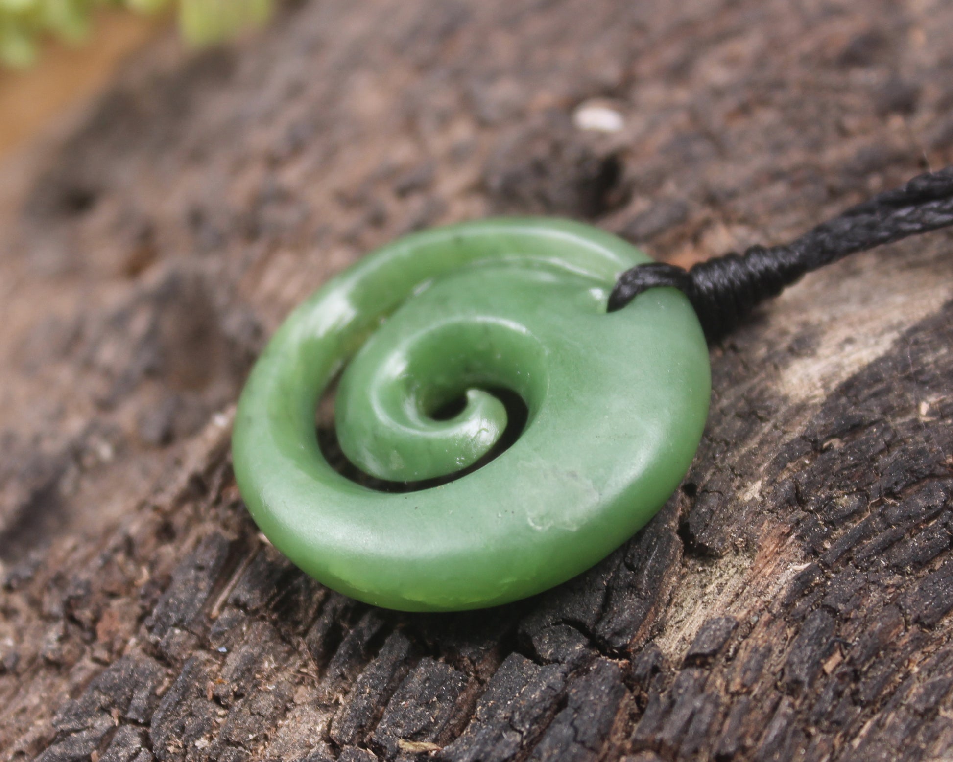 Koru carved from Hapopo Pounamu - NZ Greenstone