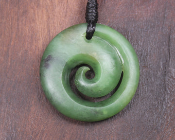 Koru carved from Hapopo Pounamu - NZ Greenstone