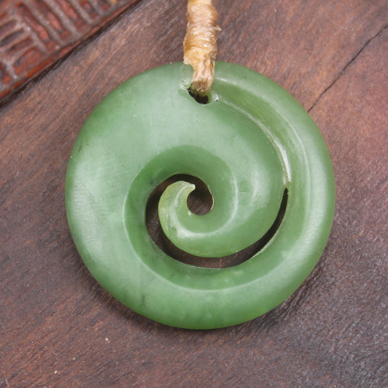 Koru carved from Hapopo Pounamu - NZ Greenstone