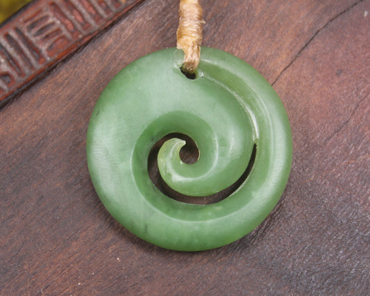 Koru carved from Hapopo Pounamu - NZ Greenstone