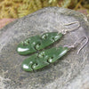 Roimata with Koru earrings carved from Hapopo Pounamu - NZ Greenstone