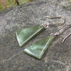 Roimata or Teardrop earrings carved from Hapopo Pounamu - NZ Greenstone