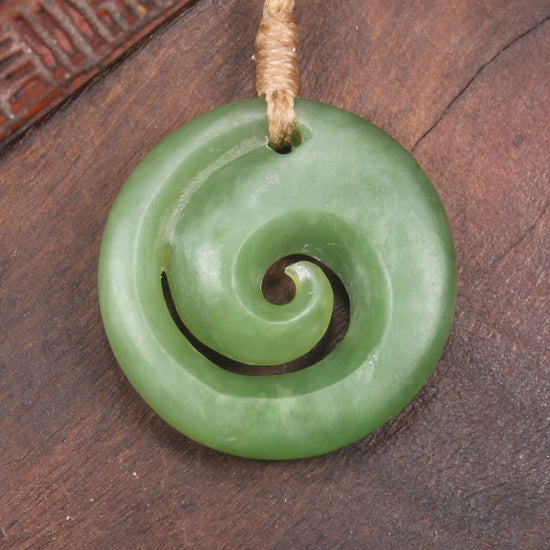 Koru carved from Hapopo Pounamu - NZ Greenstone