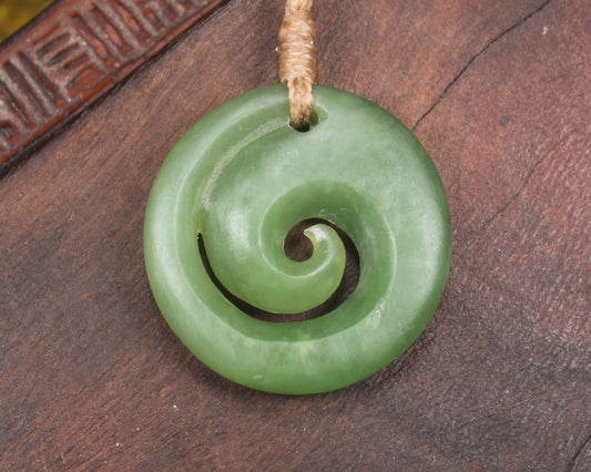 Koru carved from Hapopo Pounamu - NZ Greenstone