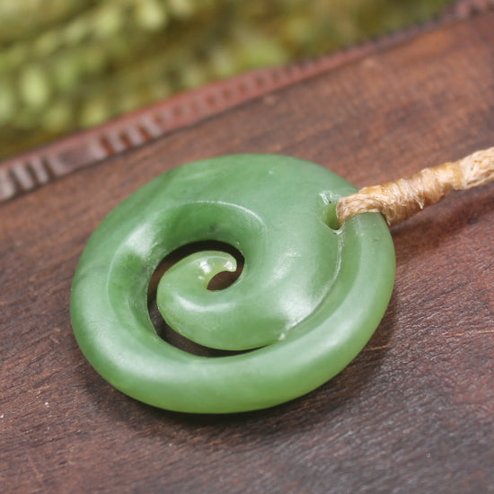 Koru carved from Hapopo Pounamu - NZ Greenstone