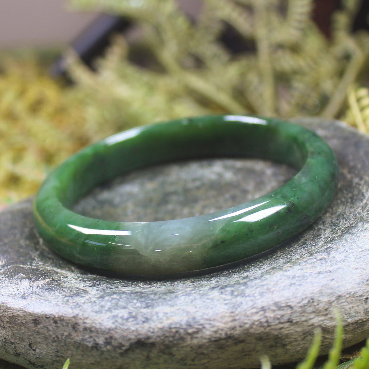 Bangle carved from Kawakawa Pounamu - NZ Greenstone
