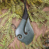 Hei Matau or Fish Hook carved from Inanga Pounamu - NZ Greenstone
