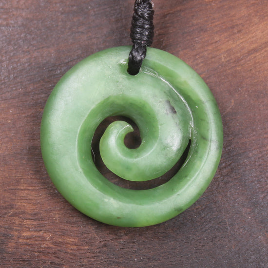 Koru carved from Hapopo Pounamu - NZ Greenstone