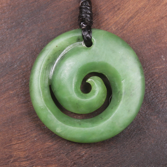 Koru carved from Hapopo Pounamu - NZ Greenstone