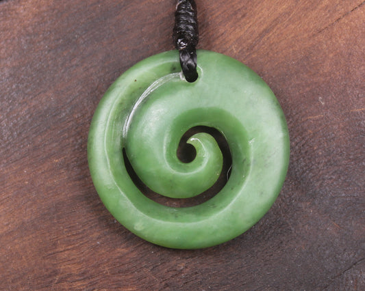 Koru carved from Hapopo Pounamu - NZ Greenstone