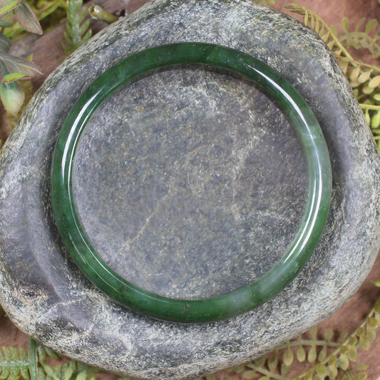 Bangle carved from Kawakawa Pounamu - NZ Greenstone