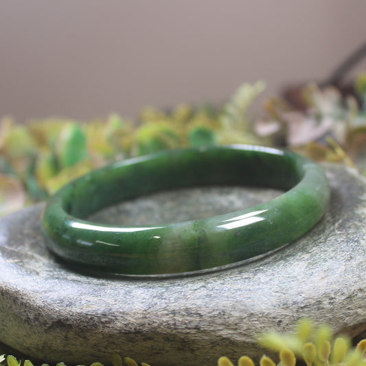 Bangle carved from Kawakawa Pounamu - NZ Greenstone