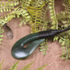 Hei Matau or Fish Hook carved from Tangiwai Pounamu - NZ Greenstone
