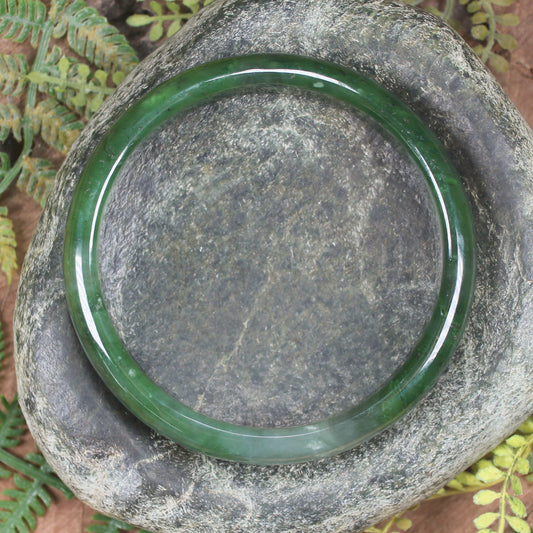 Bangle carved from Kawakawa Pounamu - NZ Greenstone