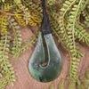 Hei Matau or Fish Hook carved from Hapopo Pounamu - NZ Greenstone