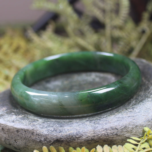 Bangle carved from Kawakawa Pounamu - NZ Greenstone