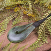 Hei Matau or Fish Hook carved from Hapopo Pounamu - NZ Greenstone