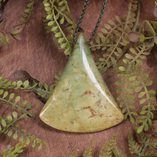 Breastplate or Shield carved from Flower Jade Pounamu - NZ Greenstone