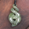 Hapopo Pounamu Koru Twist Pendant - NZ Greenstone