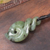 Hapopo Pounamu Koru Twist Pendant - NZ Greenstone