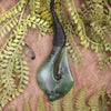 Hei Matau or Fish Hook carved from Hapopo Pounamu - NZ Greenstone