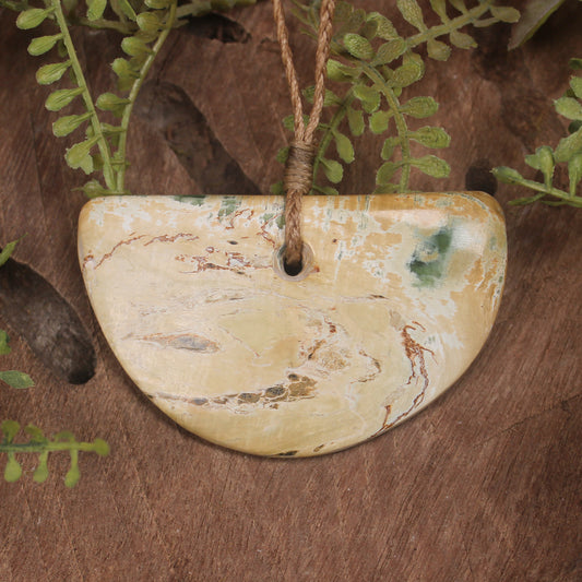 Breastplate or Shield carved from Flower Jade Pounamu - NZ Greenstone