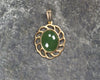 Kawakawa Pounamu pendant with a gold plated setting - NZ Greenstone
