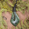 Hei Matau or Fish Hook carved from Hapopo Pounamu - NZ Greenstone