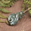 Twist or Pikorua carved from Flower Jade Pounamu - NZ Greenstone