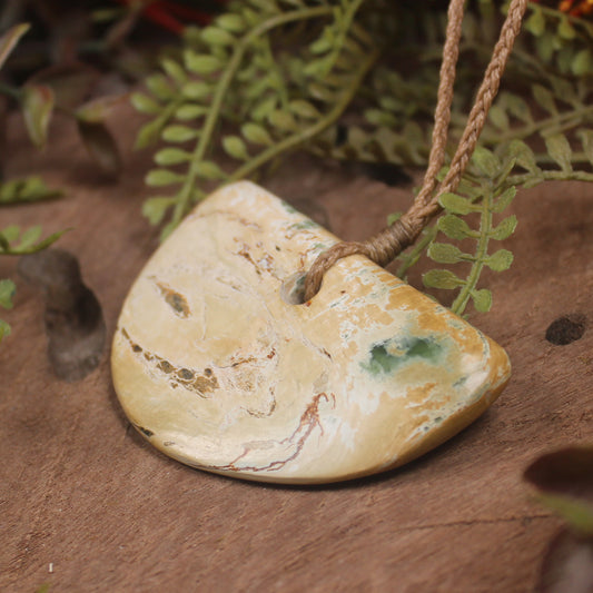 Breastplate or Shield carved from Flower Jade Pounamu - NZ Greenstone