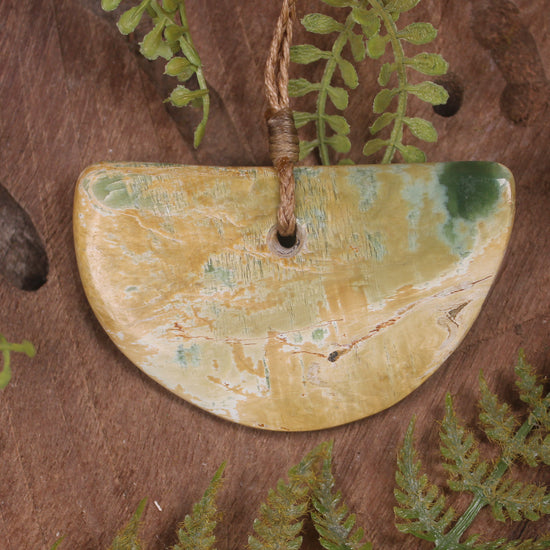 Breastplate or Shield carved from Flower Jade Pounamu - NZ Greenstone