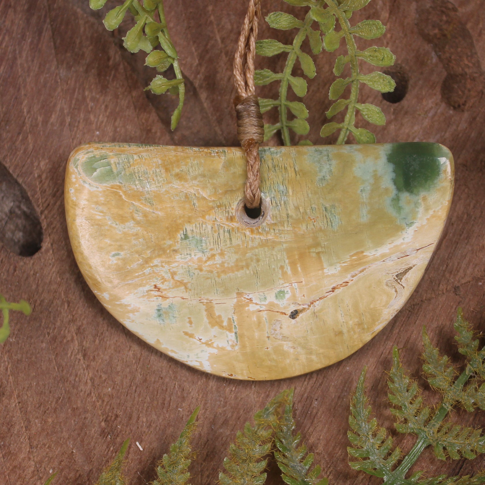 Breastplate or Shield carved from Flower Jade Pounamu - NZ Greenstone