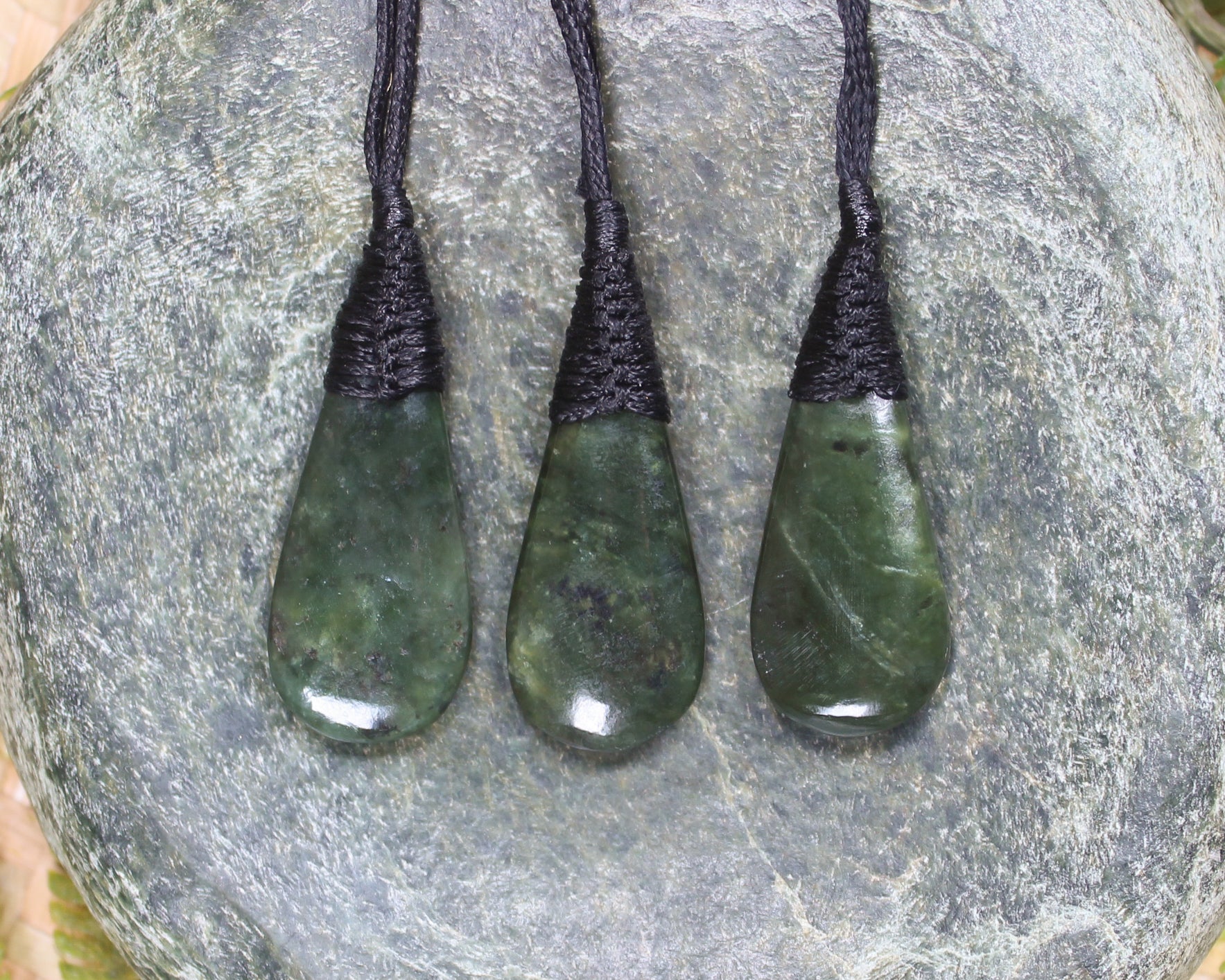 Roimata Teardrop carved from Rimu Pounamu - NZ Greenstone