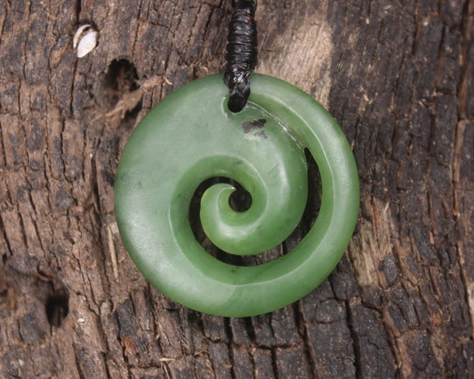 Koru carved from Hapopo Pounamu - NZ Greenstone