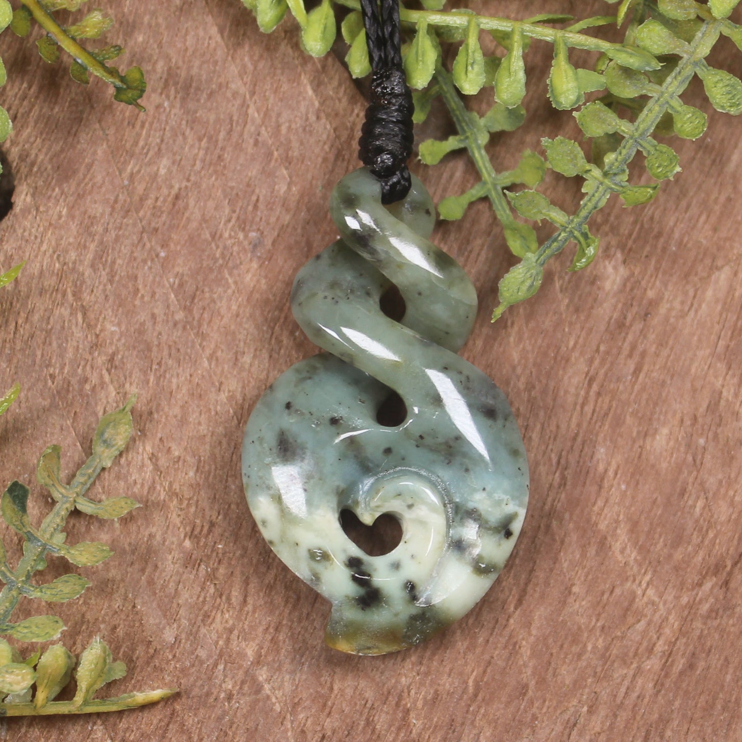 Koru Twist carved from Hapopo Pounamu - NZ Greenstone