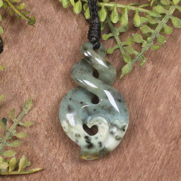 Koru Twist carved from Hapopo Pounamu - NZ Greenstone