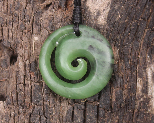 Koru carved from Hapopo Pounamu - NZ Greenstone