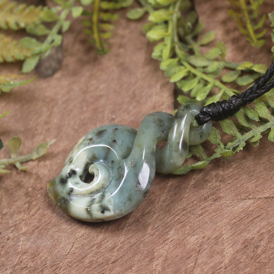 Koru Twist carved from Hapopo Pounamu - NZ Greenstone