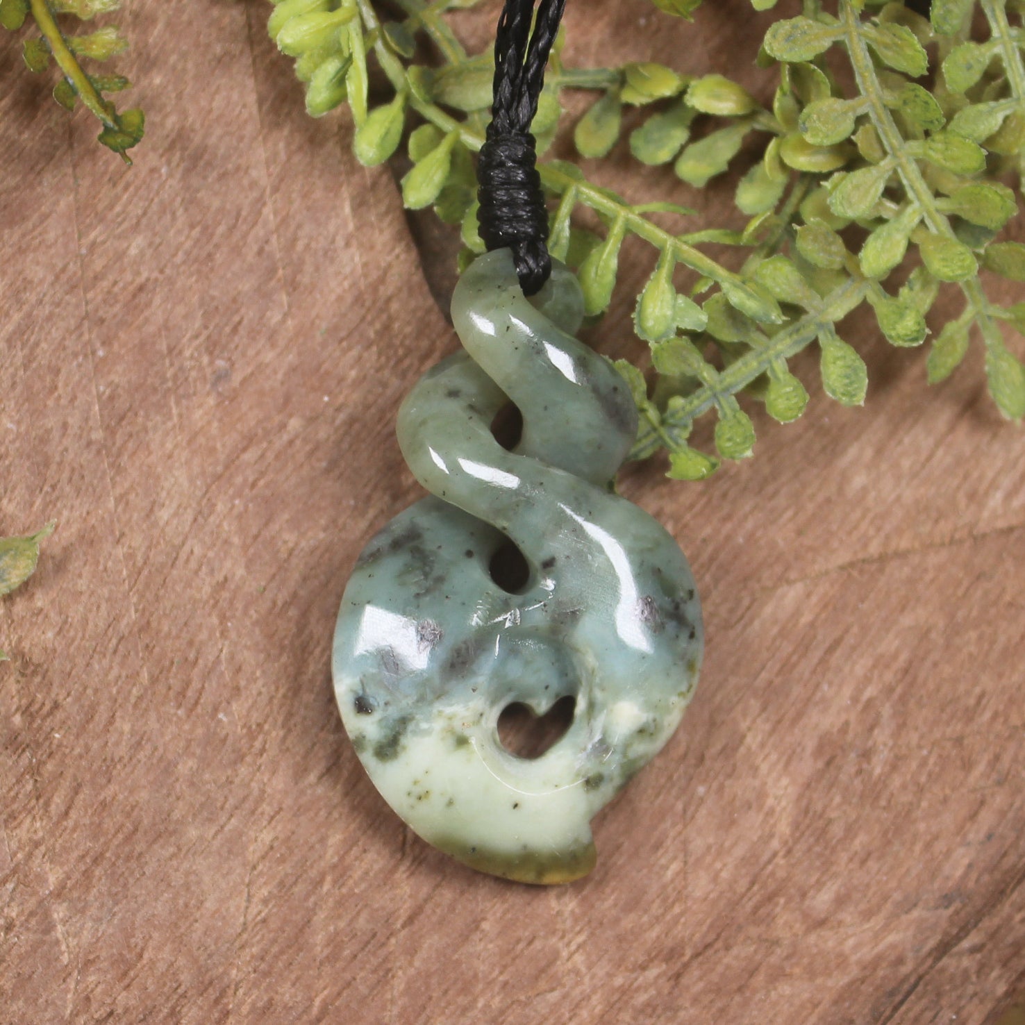 Koru Twist carved from Hapopo Pounamu - NZ Greenstone