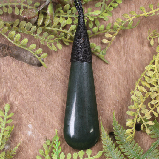 Kawakawa Pounamu Roimata Pendant - NZ Greenstone