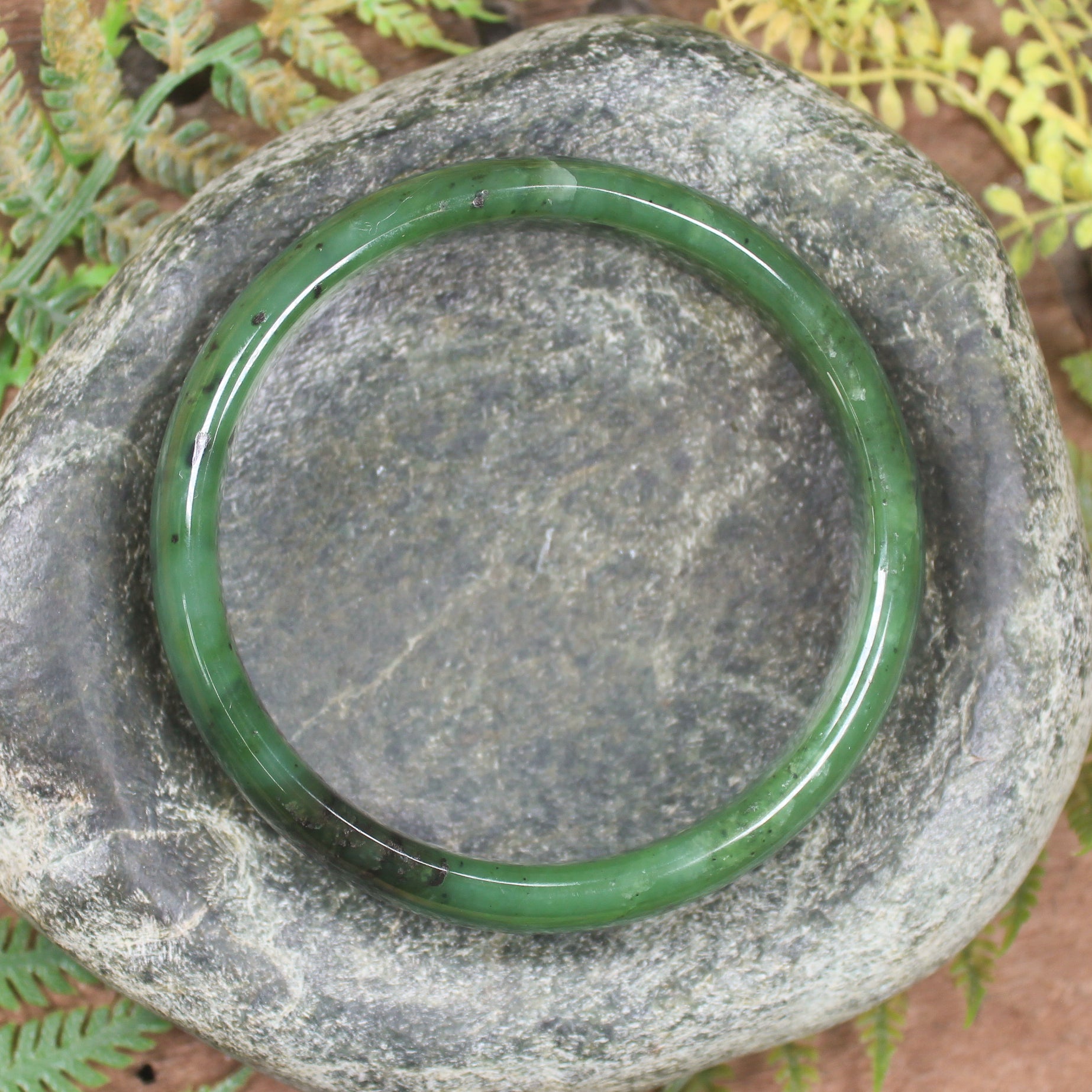 Bangle carved from Hapopo Pounamu - NZ Greenstone